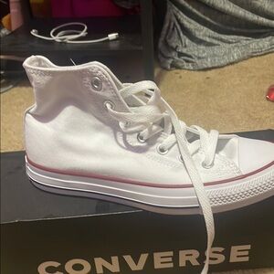 Converse White High-Top Sneakers women size 8 and men size 6
